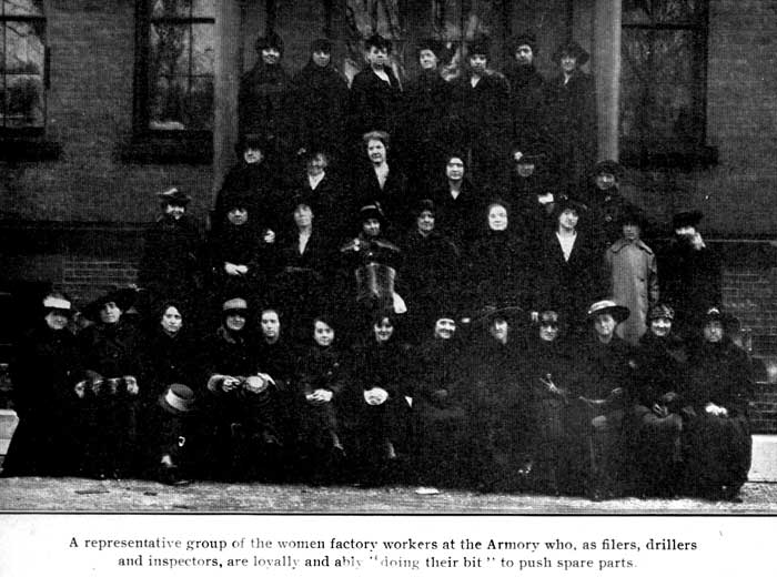 Women Inspectors, Filers, and Drillers "doing their bit"